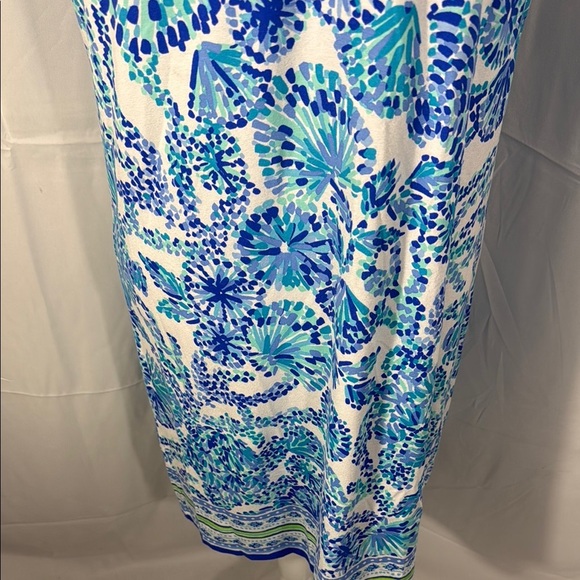 Lilly Pulitzer Blue and White Floral Dress Size Large - Picture 4 of 8